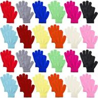 🧤 full finger knitted gloves for kids boys girls - 24 pairs winter magic knit gloves logo