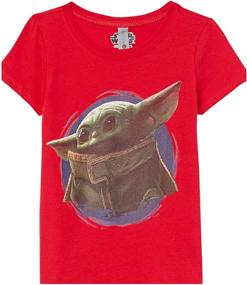 img 1 attached to Mandalorian Orange Ball Girl's Solid Crew Tee - Fifth Sun Apparel