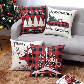 img 3 attached to CAROMIO Christmas Farmhouse Pillowcases Decorations