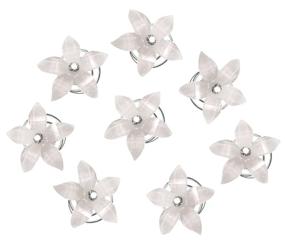 img 4 attached to 💐 Twister Coil Hair Pins in White Flower Design - Set of 8