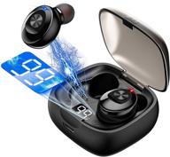 🎧 kindpack xg8 bluetooth 5.0 stereo wireless earbuds - hifi sound, sports earphones, handsfree gaming headset with mic for phone (shining black) logo