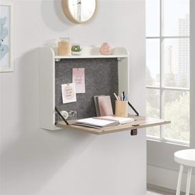 img 1 attached to Sauder Anda Norr Wall Desk: Stylish White Finish for Trendy Spaces