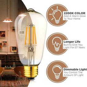 img 3 attached to 💡 Dazzling Dimmable Vintage Edison Bulbs: Timeless Antiques