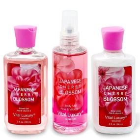 img 4 attached to 🌸 Vital Luxury Bath & Body Care Travel Set: Ultimate Home Spa Gift with Cherry Blossom Fragrance - For Men & Women
