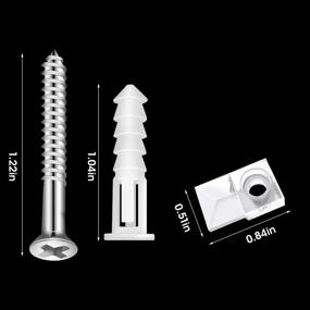 img 3 attached to 20 Set of Mirror Holder Clips: Clear Plastic Hanging Kit with Screws & Anchors for Walls, Windows, Cabinets & Doors