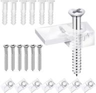 20 set of mirror holder clips: clear plastic hanging kit with screws & anchors for walls, windows, cabinets & doors logo