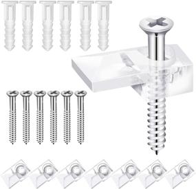 img 4 attached to 20 Set of Mirror Holder Clips: Clear Plastic Hanging Kit with Screws & Anchors for Walls, Windows, Cabinets & Doors