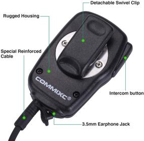 img 2 attached to 🔊 COMMIXC Walkie Talkie Speaker Mic: Enhanced 2-Pin Shoulder Mic with Earpiece Jack - Ideal for Motorola Two-Way Radios