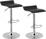 🪑 songmics adjustable bar swivel kitchen breakfast counter stools set of 2, modern hydraulic pu barstools in black logo