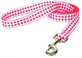 img 1 attached to 🐶 Red Gingham Dog Leash by Yellow Dog Design