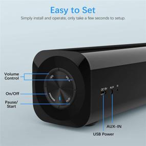 img 1 attached to 🔊 TEWELL Mini Sound Bar: USB Battery Powered Projector Speaker with Strong Bass for PC, Gaming, Tablets and Cellphone