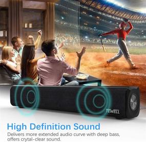 img 3 attached to 🔊 TEWELL Mini Sound Bar: USB Battery Powered Projector Speaker with Strong Bass for PC, Gaming, Tablets and Cellphone