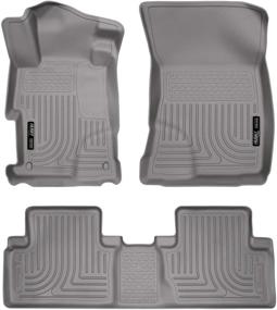img 4 attached to 🚗 Husky Liners 98442: Weatherbeater Front & 2nd Seat Floor Mats for 2012-2013 Honda Civic - Grey