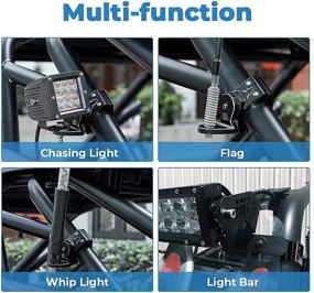 img 1 attached to 🚩 Kemimoto Heavy Duty UTV Flag Whip Light Mount: Adjustable for 1.75-2 inch Roll Bar | Compatible with Polaris RZR & Can-Am Maverick