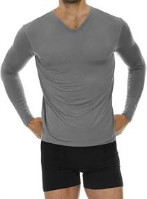 img 4 attached to 👕 Thermajohn Mens Ultra Soft V-Neck Thermal Underwear Shirt - Fleece Lined Long Sleeve Long Johns T Shirt for Optimal Comfort and Warmth