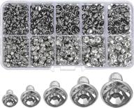 set of 500 clear crystal rivets with cz white stones - ideal for diy leather-craft and garment embellishments (mixed set 01) logo