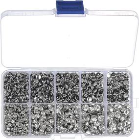 img 2 attached to Set of 500 Clear Crystal Rivets with CZ White Stones - Ideal for DIY Leather-Craft and Garment Embellishments (Mixed Set 01)