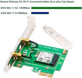 img 1 attached to 🔌 LinksTek PCIE Wi-Fi Bluetooth Adapter for Windows/Linux PCs/Servers - Dual Band 1200Mbps Wi-Fi Card (2.4GHz 300Mbps & 5GHz 867Mbps) - Bluetooth 4.0 with EDR - Wireless AC7260BT