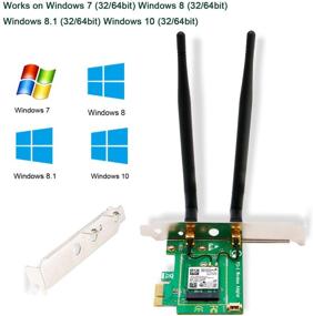 img 2 attached to 🔌 LinksTek PCIE Wi-Fi Bluetooth Adapter for Windows/Linux PCs/Servers - Dual Band 1200Mbps Wi-Fi Card (2.4GHz 300Mbps & 5GHz 867Mbps) - Bluetooth 4.0 with EDR - Wireless AC7260BT