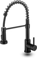 lufeidra kitchen faucet: pull down sprayer, commercial industrial spring, single handle, stainless steel matte black - ideal for camper, farmhouse, and rv kitchen sink logo