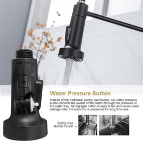 img 1 attached to Lufeidra Kitchen Faucet: Pull Down Sprayer, Commercial Industrial Spring, Single Handle, Stainless Steel Matte Black - Ideal for Camper, Farmhouse, and RV Kitchen Sink