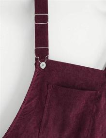img 2 attached to 🍷 WineRed M Hooever Corduroy Pinafore Jumpsuit - Women's Clothing for Jumpsuits, Rompers & Overalls