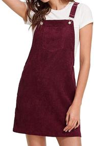 img 4 attached to 🍷 WineRed M Hooever Corduroy Pinafore Jumpsuit - Women's Clothing for Jumpsuits, Rompers & Overalls