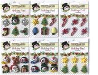 🎄 set of 6 christmas 3d buttons by buttons galore - great for card making logo