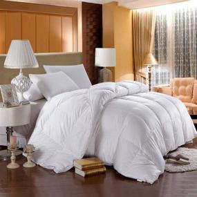 img 3 attached to 500-Thread-Count King Size Down Comforter - 100% Cotton, Solid White - 750FP, 60Oz Fill Weight