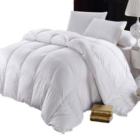 img 4 attached to 500-Thread-Count King Size Down Comforter - 100% Cotton, Solid White - 750FP, 60Oz Fill Weight