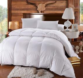 img 2 attached to 500-Thread-Count King Size Down Comforter - 100% Cotton, Solid White - 750FP, 60Oz Fill Weight