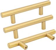 🚪 brushed gold cabinet pulls - 10 pack goldenwarm ls201gd76, 3 inch brass drawer pulls for kitchen cabinets, stainless steel door handles and knobs, ideal for bathroom, bedroom, and furniture logo