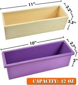 img 1 attached to 🧼 Набор для создания мыла Artcome Loaf Soap Making Cutting Mold Kit - Универсальная регулируемая деревянная форма с прямоугольной силиконовой формой и ножами из нержавеющей стали волнистого и прямого реза.