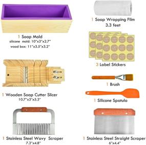 img 3 attached to 🧼 Artcome Loaf Soap Making Cutting Mold Kit - Versatile Adjustable Wooden Mold Set with Rectangular Silicone Mold, Stainless Steel Wavy & Straight Cutters