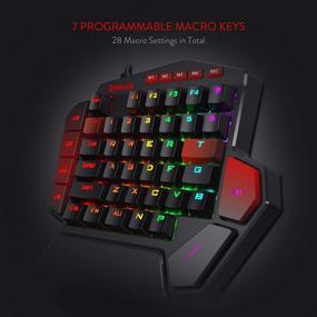 img 3 attached to Redragon K585 DITI RGB Mechanical Gaming Keyboard - Brown Switches, Type-C, 7 Onboard Macro Keys, Detachable Wrist Rest | 42-Key Professional Gaming Keypad