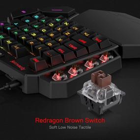 img 1 attached to Redragon K585 DITI RGB Mechanical Gaming Keyboard - Brown Switches, Type-C, 7 Onboard Macro Keys, Detachable Wrist Rest | 42-Key Professional Gaming Keypad
