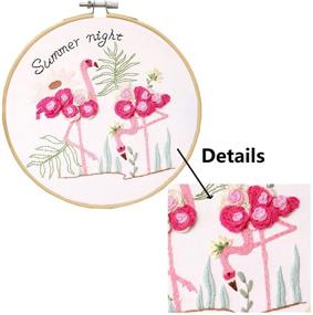 img 2 attached to 🌿 Complete Embroidery Starter Kit with Stamped Patterns, 2 Embroidery Cloths, 1 Bamboo Embroidery Hoop - Plants Flowers Design, Color Threads Included