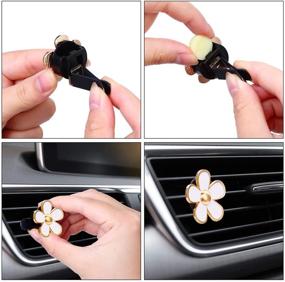 img 1 attached to 🌼 Set of 8 White Daisy Flower Air Vent Clips - Car Freshener and Decorative Accessories for Car Air Vent Decorations