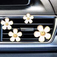 🌼 набор из 8 белых зажимов для воздушного потока с цветком ромашки - освежитель воздуха для автомобиля и декоративные аксессуары для украшения вентиляции автомобиля. логотип