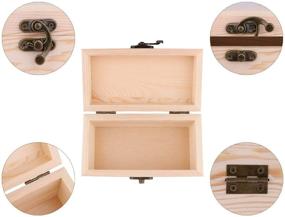 img 2 attached to Small Wood Craft Box Set by Dedoot - 2 PCS Unfinished Wood Boxes with Locking Clasp for Jewelry, Art Supplies, and Tool Storage - Rectangle Wood Gift Box Organizer, 5.5x2.75x2.87 Inch