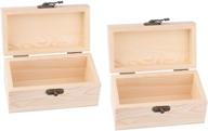 small wood craft box set by dedoot - 2 pcs unfinished wood boxes with locking clasp for jewelry, art supplies, and tool storage - rectangle wood gift box organizer, 5.5x2.75x2.87 inch logo