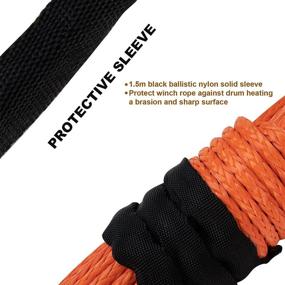 img 2 attached to 🎣 TYT 50ft Synthetic Winch Rope for 3/16" Nylon Winch Line Cable Rope - 6mm Diameter, 7700lb Winch Cable with Snap Hook, Rubber Stopper, and Protective Sleeve - High Performance Offroad Winch Rope for 4x4 ATV (Orange)