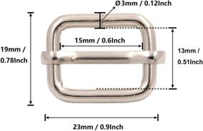 img 3 attached to 🔧 BIKICOCO 5/8 Inch Slide Adjuster Buckle Tri-Glides with Movable Center Bar - Ideal for Straps and Webbing