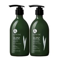 🌿 luseta tea tree & argan oil shampoo & conditioner set for damaged and oily hair - clarifying, hydrating, and fighting dandruff - sulfate and paraben free - 2x16.9oz - men and women logo