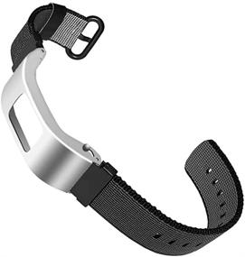 img 3 attached to C2D JOY Classic Nylon Weave Band for Garmin vivofit 4 - Stylish Replacement Accessory with Metal Case for Women and Men