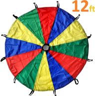 🌈 gsi kids play parachute - rainbow parachute toy tent for children - ideal for gymnastics cooperative play and outdoor playground activities логотип