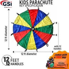 img 1 attached to 🌈 GSI Kids Play Parachute - Rainbow Parachute Toy Tent for Children - Ideal for Gymnastics Cooperative Play and Outdoor Playground Activities