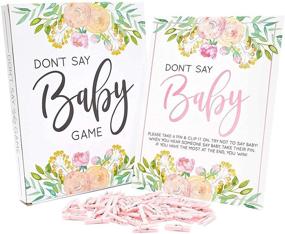 img 4 attached to 🎀 Baby Shower Games, No Mention of Baby (Pink, 8 x 10 In, 61 Pieces)