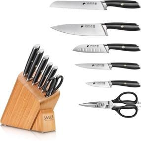 img 3 attached to German Steel Forged 7-Piece Knife Block Set by Saveur Selects - 1026313