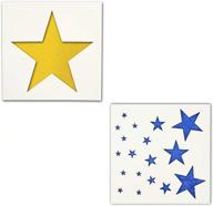 🌟 star stencils 2-pack: 7" inch star templates for tile wall decor art - small, medium, large assortment 5-point stars - thick, durable, and long lasting 25 mil mylar stencil templates for multi-use applications logo